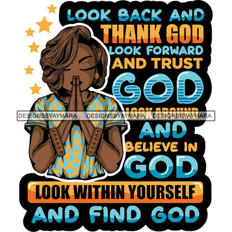 Afro Lola Woman Praying God Lord Prayers Pray Quotes Believe Church .SVG PNG JPG Clipart Vector Cutting Files