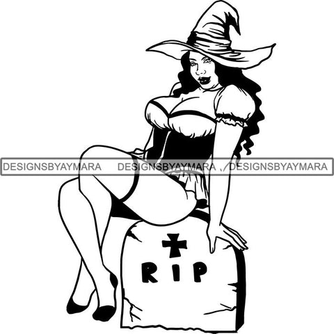 Afro Sexy Witches Halloween SVG Cutting Files For Silhouette Cricut and More