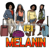 Ladies Getaway Vacation Trip Flight Travel Adventure Best Friends Journey Together Sisters Divas Melanin Girlfriends SVG Files For Cutting and More!