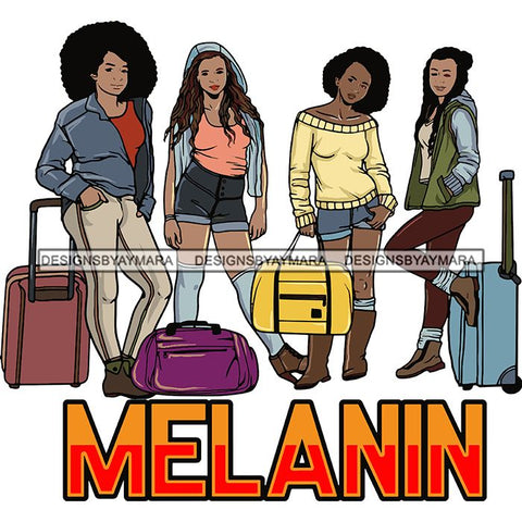 Ladies Getaway Vacation Trip Flight Travel Adventure Best Friends Journey Together Sisters Divas Melanin Girlfriends SVG Files For Cutting and More!