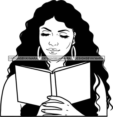 Woman Reading A Book Education Smart Classy Lady Drinking Coffee Wine .SVG Cutting Files For Silhouette Cricut and More!