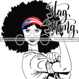Afro Woman SVG Stay Strong Puerto Rico Color Cutting Files