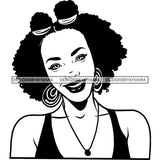 Ebony Afro Woman Nubian Melanin Brown Skin Makeup Model Glasses Accesories SVG Cut Files