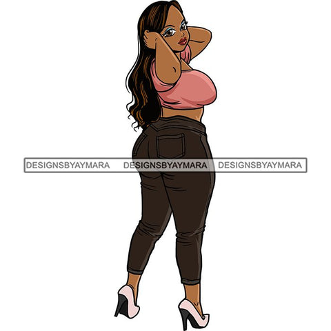 Afro Thick Thigh Big Eyes Woman Sassy Exotic Curvy Goddess .SVG Cutting Files For Silhouette and Cricut and More!