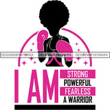 Strong Afro Woman SVG Cancer Survivor Cutting Files For Silhouette Cricut and More
