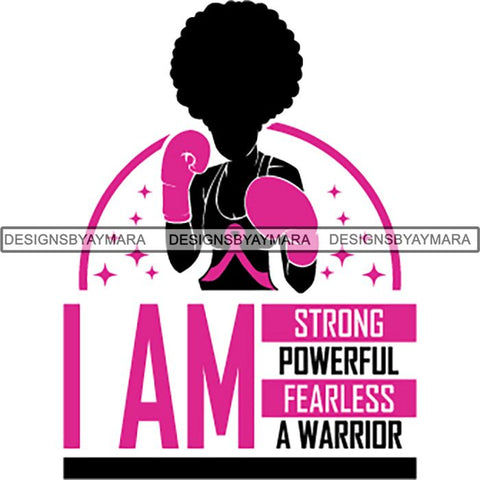 Strong Afro Woman SVG Cancer Survivor Cutting Files For Silhouette Cricut and More