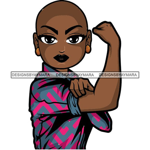 Afro Strong Lola Flexing We Can Do It Woman Power .SVG Cutting Files For Silhouette Cricut and More!