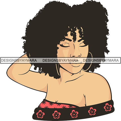 Afro Latin Woman SVG Curly Hairstyle Cutting Files For Silhouette Cricut and More