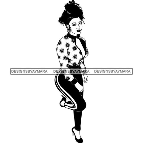 Afro Nubian Melanin Popping Kinky Hair Beautiful African American Woman SVG Cutting Files