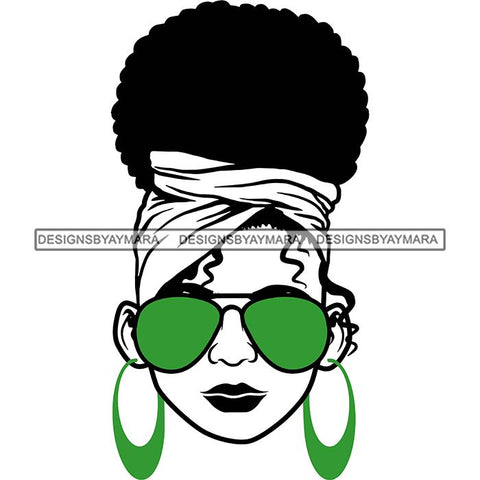 Afro Lola Boss Lady Dope Diva Glamour Wearing Glasses Accesories .SVG Cut Files
