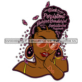 Words In Hair Persistent Alluring Wonderful Black Afro Woman SVG JPG PNG Vector Clipart Cricut Silhouette Cut Cutting