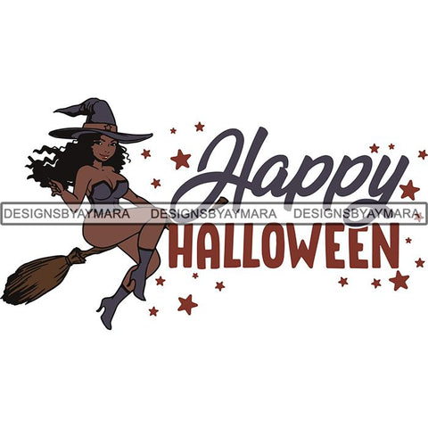 Afro Sexy Witches Halloween SVG Cutting Files For Silhouette Cricut and More