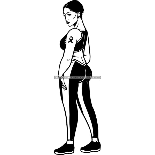 Strong Afro Woman SVG Cancer Survivor Cutting Files For Silhouette Cricut and More