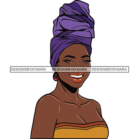 Beautiful Woman Turban Head Wrap Hairstyle SVG Files For Cutting and More!