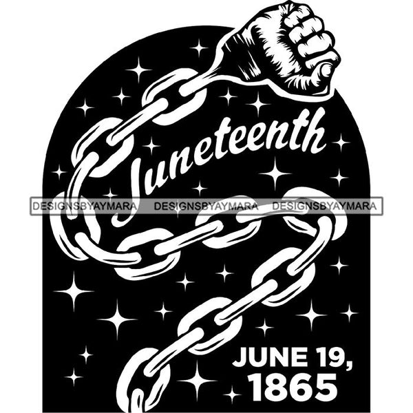 June 19 Juneteenth Emancipation Freedom Holiday African American History  SVG PNG JPG Vector Cutting Files