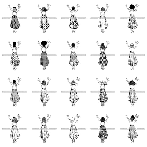 Bundle 20 Afro Lola Praying Begging Asking God Lord Faith Strength .SVG Vector Clipart Cutting Files For Silhouette Cricut and More!