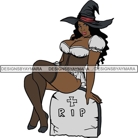 Afro Sexy Witches Halloween SVG Cutting Files For Silhouette Cricut and More