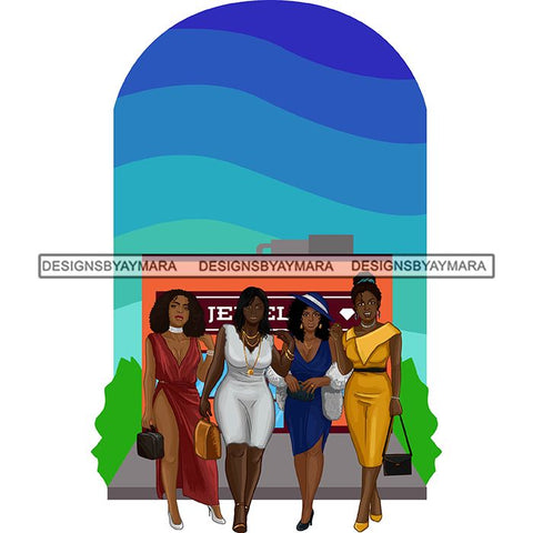 Friends Hanging Out Together Shopping Traveling Vacation Fun Buddy Sisters Girlfriends Women SVG Cutting Files