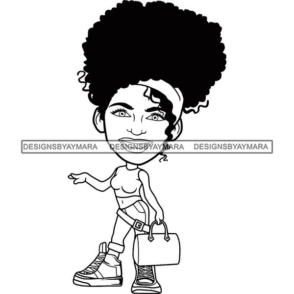 Cute Afro Lola Boss Lady Summer Fashion Dope Diva Glamour .SVG Cutting