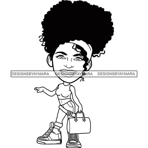 Cute Afro Lola Boss Lady Summer Fashion Dope Diva Glamour .SVG Cutting
