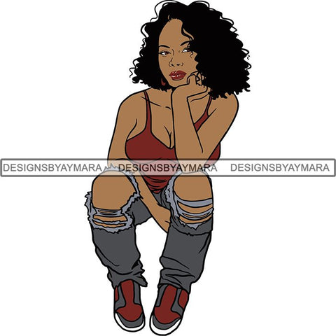 Afro Independent Successful Woman SVG Cutting Files For Silhouette Cricut and More