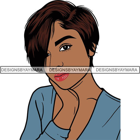 Afro Latin Woman SVG Curly Hairstyle Cutting Files For Silhouette Cricut and More