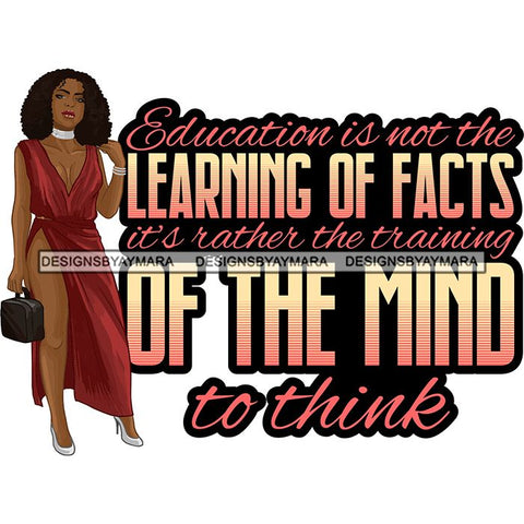 Afro Beautiful Classy Lady Educated Successful Woman Life Quotes SVG Files For Cutting and More!