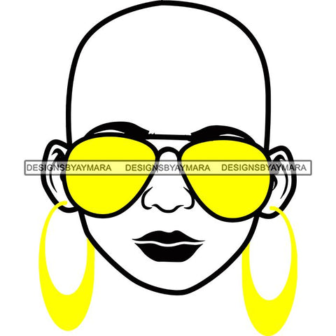 Afro Lola Boss Lady Dope Diva Glamour Wearing Glasses Accesories .SVG Cut Files
