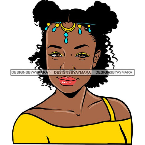Ebony Afro Woman Nubian Melanin Brown Skin Makeup Model Glasses Accesories SVG Cut Files