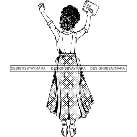 Afro Lola Praying Begging Asking God Lord Faith Strength .SVG Vector Clipart Cutting Files For Silhouette Cricut and More!