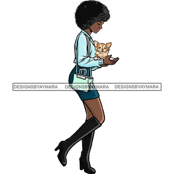 Beautiful Woman Dod Breed Chihuahua Pet Animal Best Friend Mascot Goddess SVG Cutting Files