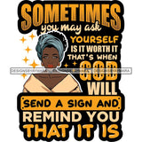 Afro Black Proud Woman Lord God Quotes SVG Cutting Files For Silhouette Cricut and More