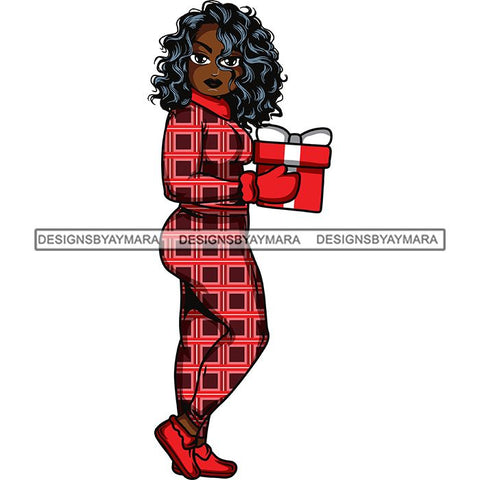Afro Lola Christmas Winter Pajamas Gift .SVG Cutting Files For Silhouette and Cricut and More!