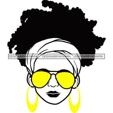 Afro Lola Boss Lady Dope Diva Glamour Wearing Glasses Accesories .SVG Cut Files