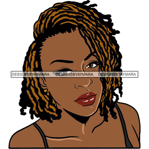 Afro Black Woman Sister-lock Hairstyle Beautiful Diva .SVG Cutting Files For Silhouette Cricut and More!
