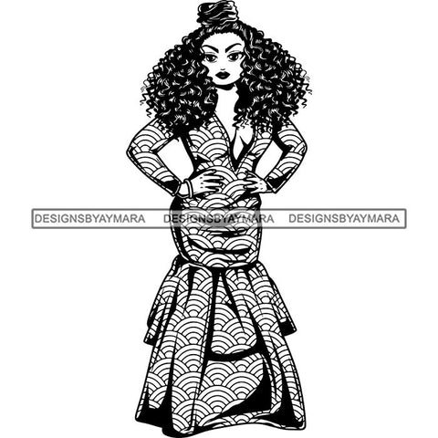 Afro Lola Boss Fashion Diva Glamour .SVG Cutting Files For Silhouette and Cricut and More!