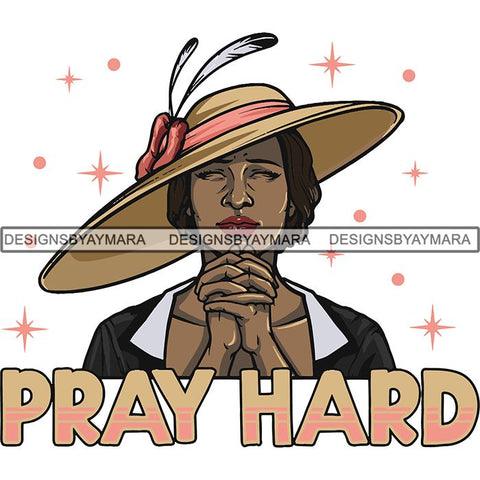 Afro Woman Praying God Lord Faith SVG Cutting Files For Silhouette Cricut and More