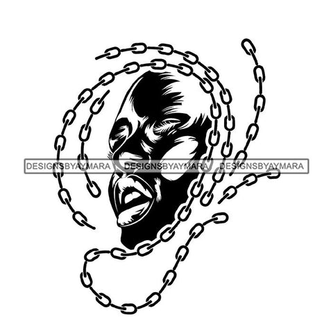Sensual African Artwork Proud Roots Woman Face Goddess Chains Freedom SVG Files For Cutting and More!