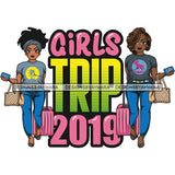 Afro Lola Trip Vacation Mode Friends Getaway .SVG Cutting Files For Silhouette and Cricut and More!