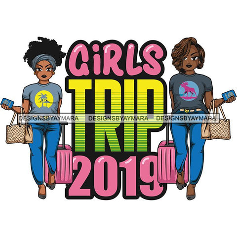 Afro Lola Trip Vacation Mode Friends Getaway .SVG Cutting Files For Silhouette and Cricut and More!