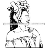 Beautiful Woman Turban Head Wrap Hairstyle SVG Files For Cutting and More!
