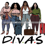 Ladies Getaway Vacation Trip Travel Adventure Best Friends Forever Buddy Sister Divas Melanin Girlfriends SVG Files For Cutting and More!
