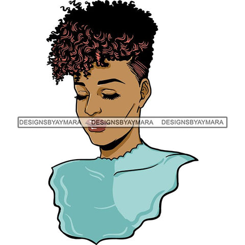 Afro Woman Short Haircut Curly Hairstyle Fashion Makeup Glamour SVG Files For Cutting and More!