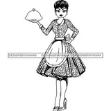 Afro Chef Lola Cooker Cooking Culinary Profession .SVG Clipart Vector Cutting Files For Circuit Silhouette Cricut and More!