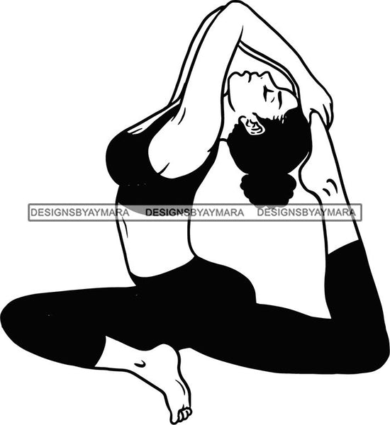 Woman Doing Yoga Meditation Wellness Meditate Relax Inhale Exhale Pose Position .SVG Cutting Files For Silhouette Cricut and More!