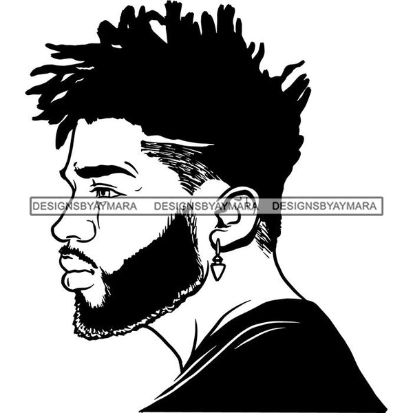 Attractive Man Bearded Hipster Model Fashion Male Guy Stylish Mustache Close-up Sexy Macho Manly SVG Files For Cutting