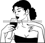Woman Drinking Wine Relax Chilling Free Stress Feeling Fine Like a Red Wine Alcohol Drinker SVG Cutting Files For Silhouette Cricut and More!