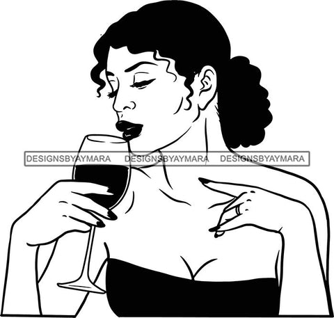 Woman Drinking Wine Relax Chilling Free Stress Feeling Fine Like a Red Wine Alcohol Drinker SVG Cutting Files For Silhouette Cricut and More!