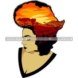 Safari Goddess Africa Continent African American Woman Savanna Animals Hair SVG Cutting Files.