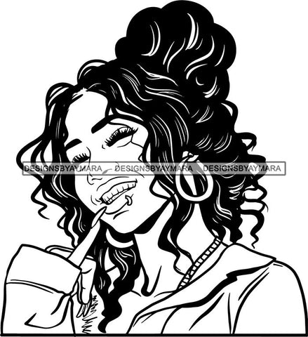 Ghetto Woman Face American Gangster Urban Swag Hip Hop Girl .SVG Cutting Files For Silhouette Cricut and More!